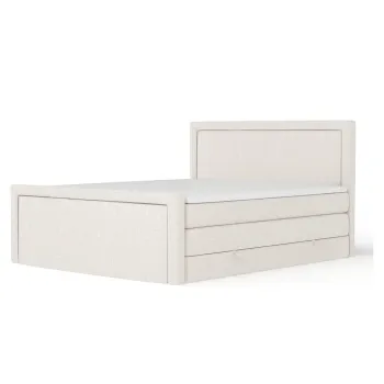 Pat boxspring bej cu spatiu de depozitare 140x200 cm Lavenda - Maison de Reve imagine
