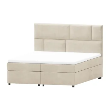 Pat boxspring bej cu spatiu de depozitare 140x200 cm Lola - Ropez imagine