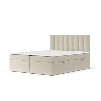 Pat boxspring bej cu spatiu de depozitare 140x200 cm Novento - Maison de Reve imagine