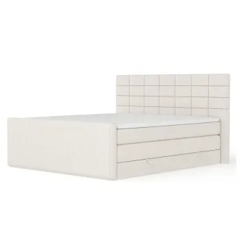 Pat boxspring bej cu spatiu de depozitare 160x200 cm Ava - Maison de Reve imagine