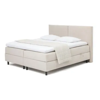 Pat boxspring bej cu spatiu de depozitare 160x200 cm Elva Bold - Bonami Selection imagine