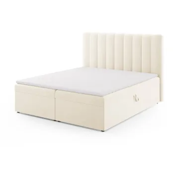 Pat boxspring bej cu spatiu de depozitare 180x200 cm Gina - Milo Casa imagine