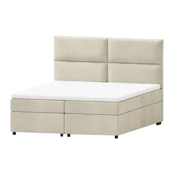 Pat boxspring bej cu spatiu de depozitare 180x200 cm Rico - Ropez imagine