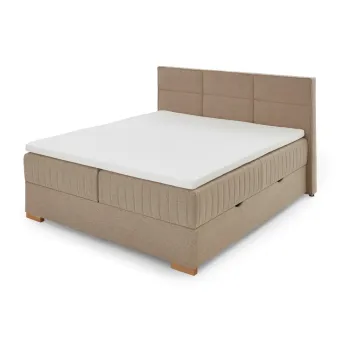 Pat boxspring bej cu spatiu de depozitare 180x200 cm Tambo - Meise Mobel imagine