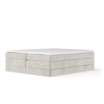 Pat boxspring bej cu spatiu de depozitare/fara tablie 200x200 cm Juniper - Maison de Reve imagine