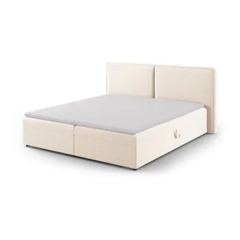 Pat boxspring crem cu spatiu de depozitare 160x200 cm Arendal - Cosmopolitan Design imagine