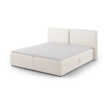 Pat boxspring crem cu spatiu de depozitare 160x200 cm Arendal - Cosmopolitan Design imagine