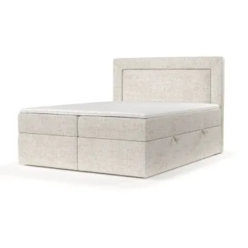 Pat boxspring crem cu spatiu de depozitare 180x200 cm Imagine - Maison de Reve imagine