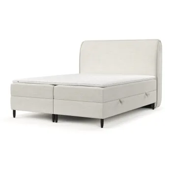Pat boxspring crem cu spatiu de depozitare 180x200 cm Melba - Maison de Reve imagine