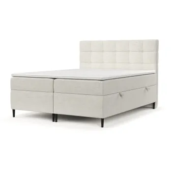 Pat boxspring crem cu spatiu de depozitare 180x200 cm Urbaneo - Maison de Reve imagine