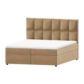 Pat boxspring galben ocru cu spatiu de depozitare 140x200 cm Flip - Ropez imagine