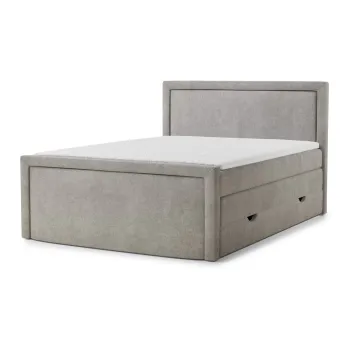 Pat boxspring grej cu spaE>iu de depozitare 200x200 cm Fresco aEURMaison de RAave imagine