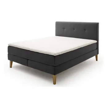 Pat boxspring gri antracit 180x200 cm Stockholm - Meise Mobel imagine