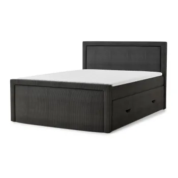 Pat boxspring gri antracit cu spaE>iu de depozitare 200x200 cm Fresco aEURMaison de RAave imagine