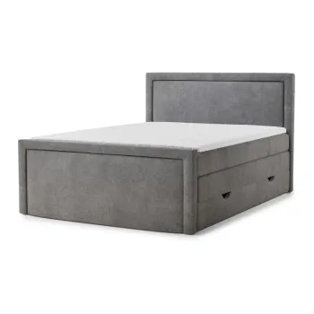 Pat boxspring gri cu spaE>iu de depozitare 160x200 cm Fresco aEURMaison de RAave imagine