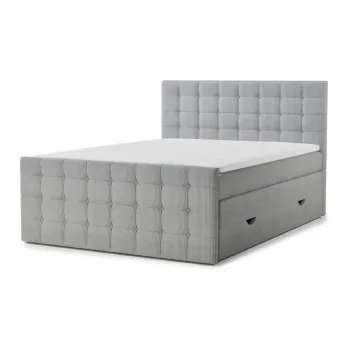 Pat boxspring gri cu spaE>iu de depozitare 160x200 cm Tasca aEURMaison de RAave imagine