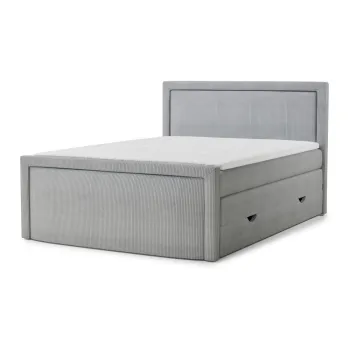 Pat boxspring gri cu spaE>iu de depozitare 200x200 cm Fresco aEURMaison de RAave imagine