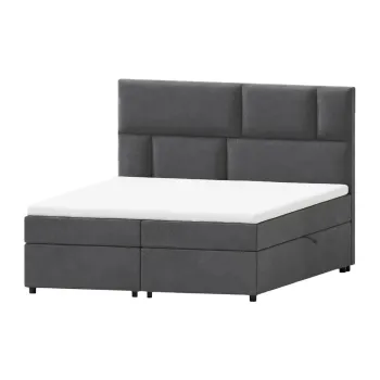 Pat boxspring gri cu spatiu de depozitare 140x200 cm Lola - Ropez imagine