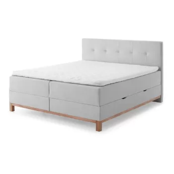 Pat boxspring gri cu spatiu de depozitare 160x200 cm Catania - Meise Mobel imagine