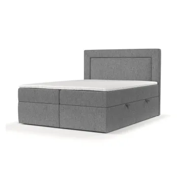 Pat boxspring gri cu spatiu de depozitare 160x200 cm Imagine - Maison de Reve imagine