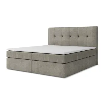 Pat boxspring gri cu spatiu de depozitare 160x200 cm Palta - Makamii imagine