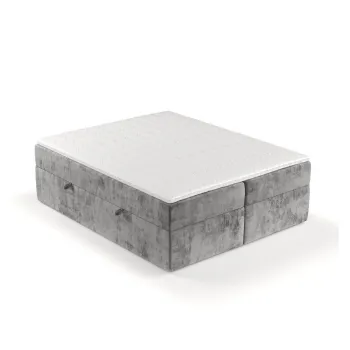 Pat boxspring gri cu spatiu de depozitare 160x200 cm Yoko - Maison de Reve imagine