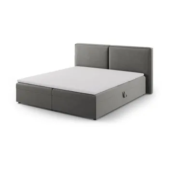 Pat boxspring gri cu spatiu de depozitare 180x200 cm Arendal - Cosmopolitan Design imagine