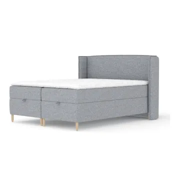 Pat boxspring gri cu spatiu de depozitare 180x200 cm Monpelli - Maison de Reve imagine
