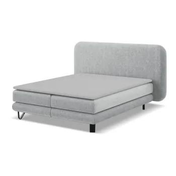Pat boxspring gri deschis 140x200 cm Ilima - Makamii imagine