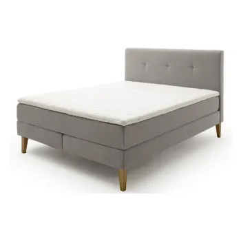 Pat boxspring gri deschis 160x200 cm Stockholm - Meise Mobel imagine