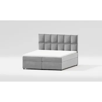 Pat boxspring gri deschis cu spatiu de depozitare 200x200 cm Flip - Ropez imagine
