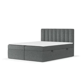Pat boxspring gri inchis cu spatiu de depozitare 180x200 cm Novento - Maison de Reve imagine