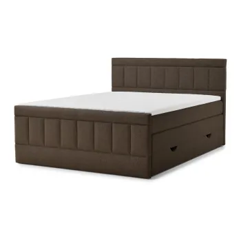 Pat boxspring maro cu spaE>iu de depozitare 180x200 cm Caya aEURMaison de RAave imagine