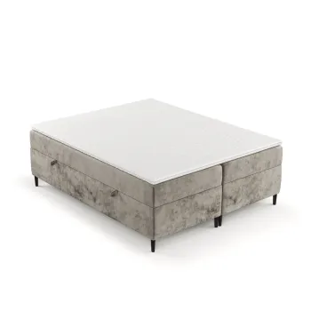 Pat boxspring maro deschis cu spatiu de depozitare 140x200 cm Araya - Maison de Reve imagine