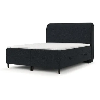 Pat boxspring negru cu spatiu de depozitare 180x200 cm Melba - Maison de Reve imagine