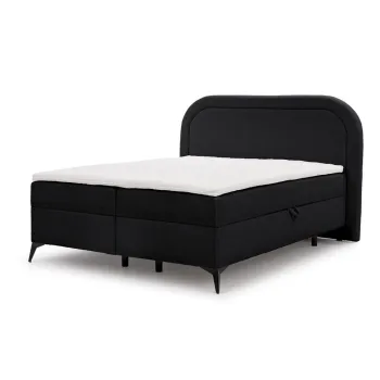 Pat boxspring negru cu spatiu de depozitare 180x200 cm Ornes - Ropez imagine