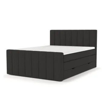 Pat boxspring negru cu spatiu de depozitare 180x200 cm Ruby - Maison de Reve imagine
