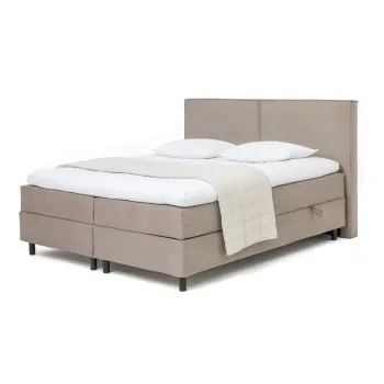 Pat boxspring taupe cu spatiu de depozitare 160x200 cm Elva Bold - Bonami Selection imagine