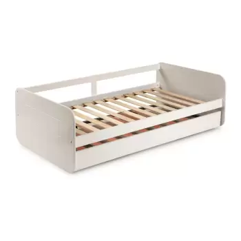 Pat cu extensie pentru copii Marckeric Redona, 90 x 190 cm, alb imagine