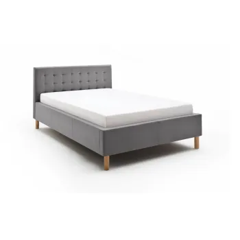 Pat de o persoana tapitat gri deschis 120x200 cm Malin - Meise Mobel imagine