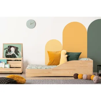 Pat din lemn de pin pentru copii Adeko Pepe Colm, 90 x 200 cm imagine