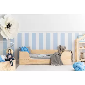 Pat din lemn de pin pentru copii Adeko Pepe Dan, 80 x 160 cm imagine