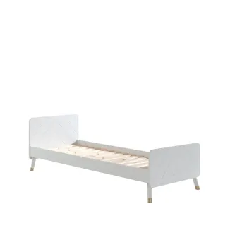 Pat din lemn de pin pentru copii Vipack Billy, 90 x 200 cm, alb imagine