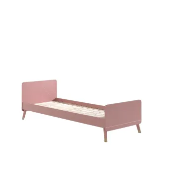 Pat din lemn de pin pentru copii Vipack Billy, 90 x 200 cm, roz imagine