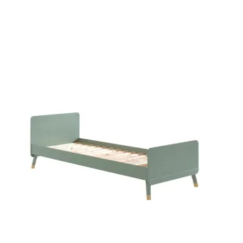 Pat din lemn de pin pentru copii Vipack Billy, 90 x 200 cm, verde masliniu imagine