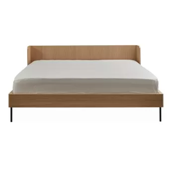 Pat dublu cu aspect de lemn de stejar 160x200 cm Wrap - Bonami Selection imagine