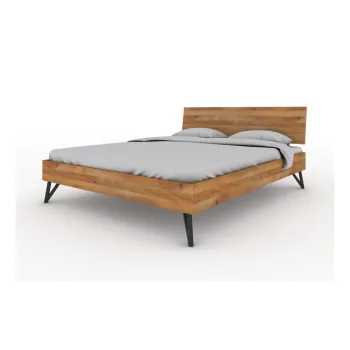 Pat dublu din lemn de stejar 180x200 cm Golo 2 - The Beds imagine