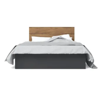 Pat dublu negru cu spatiu de depozitare si somiera 160x200 cm Malta - Marckeric imagine