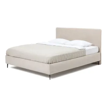 Pat dublu tapitat bej cu saltea si grila 180x200 cm Noira Slim - Bonami Selection imagine
