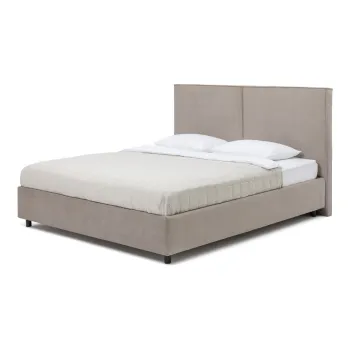 Pat dublu tapitat taupe cu spatiu de depozitare cu saltea / gratar 180x200 cm Myra Bold - Bonami Selection imagine